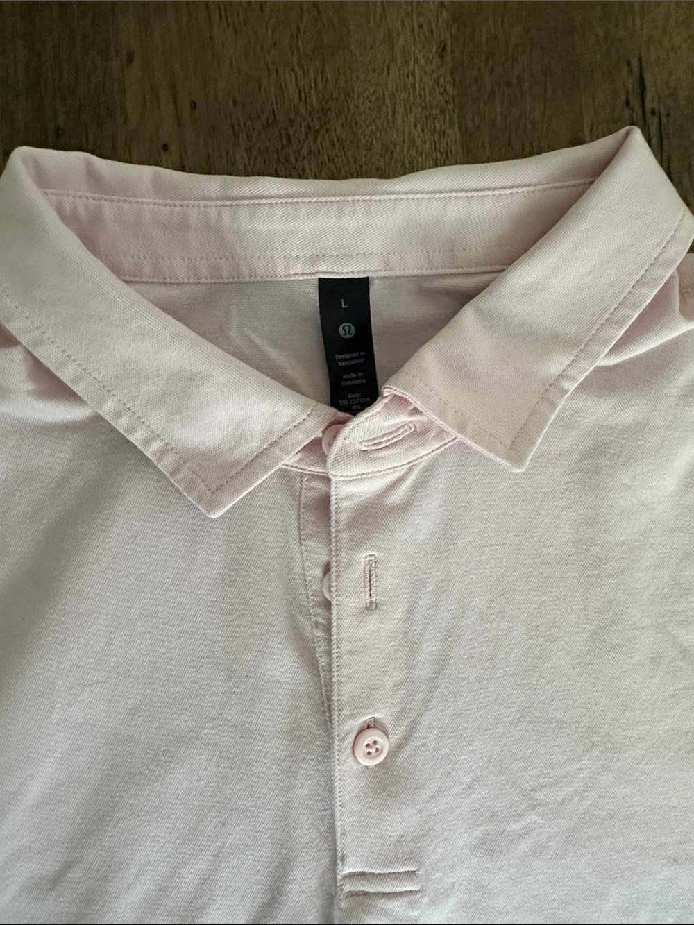 lululemon athletica Men’s Light Pink Evolution Short-Sleeve Polo Size L